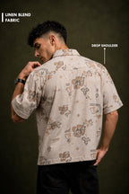 Premium Floral Printed Cotton Linen Half Sleeve Shirt for Men | Casual Summer Shirt