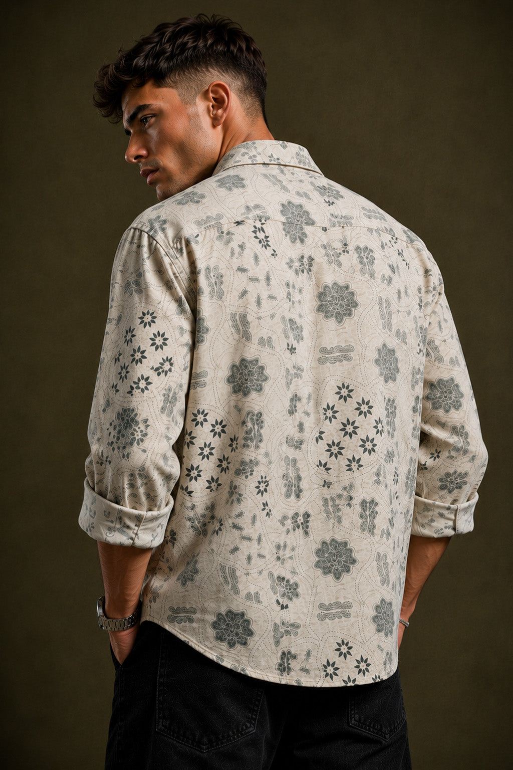 Premium Beige Linen Shirt for Men | Cotton Linen Full Sleeve Casual Shirt