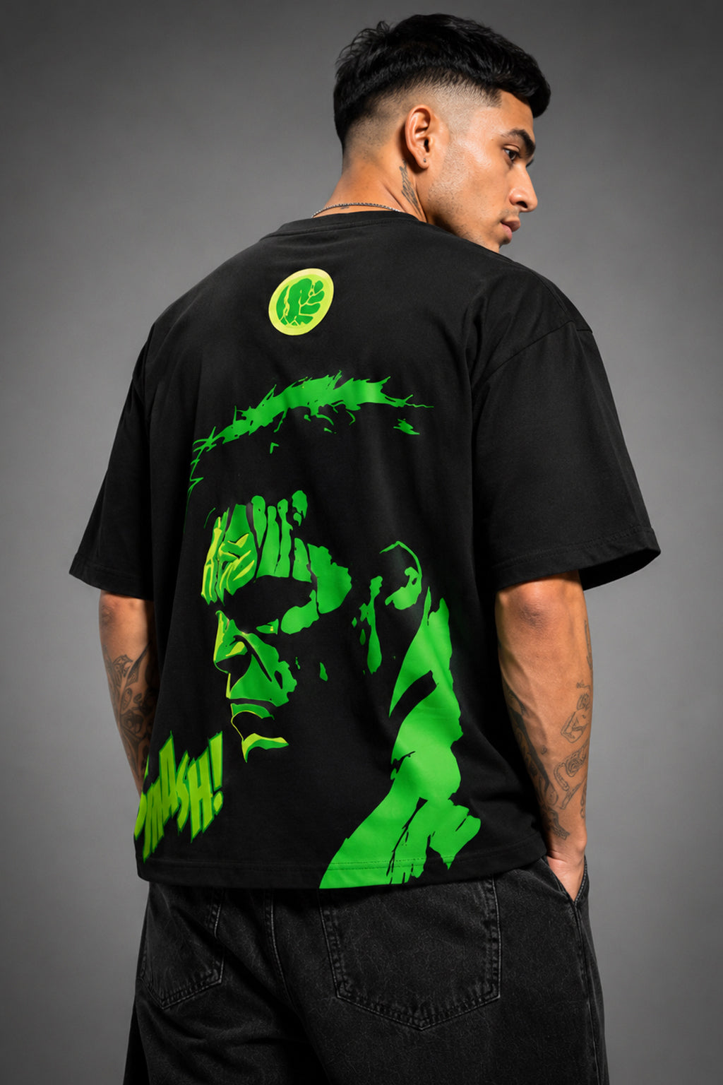 Hulk Premium 240 GSM T Shirt for Men | Marvel Superhero Cotton Graphic Tee