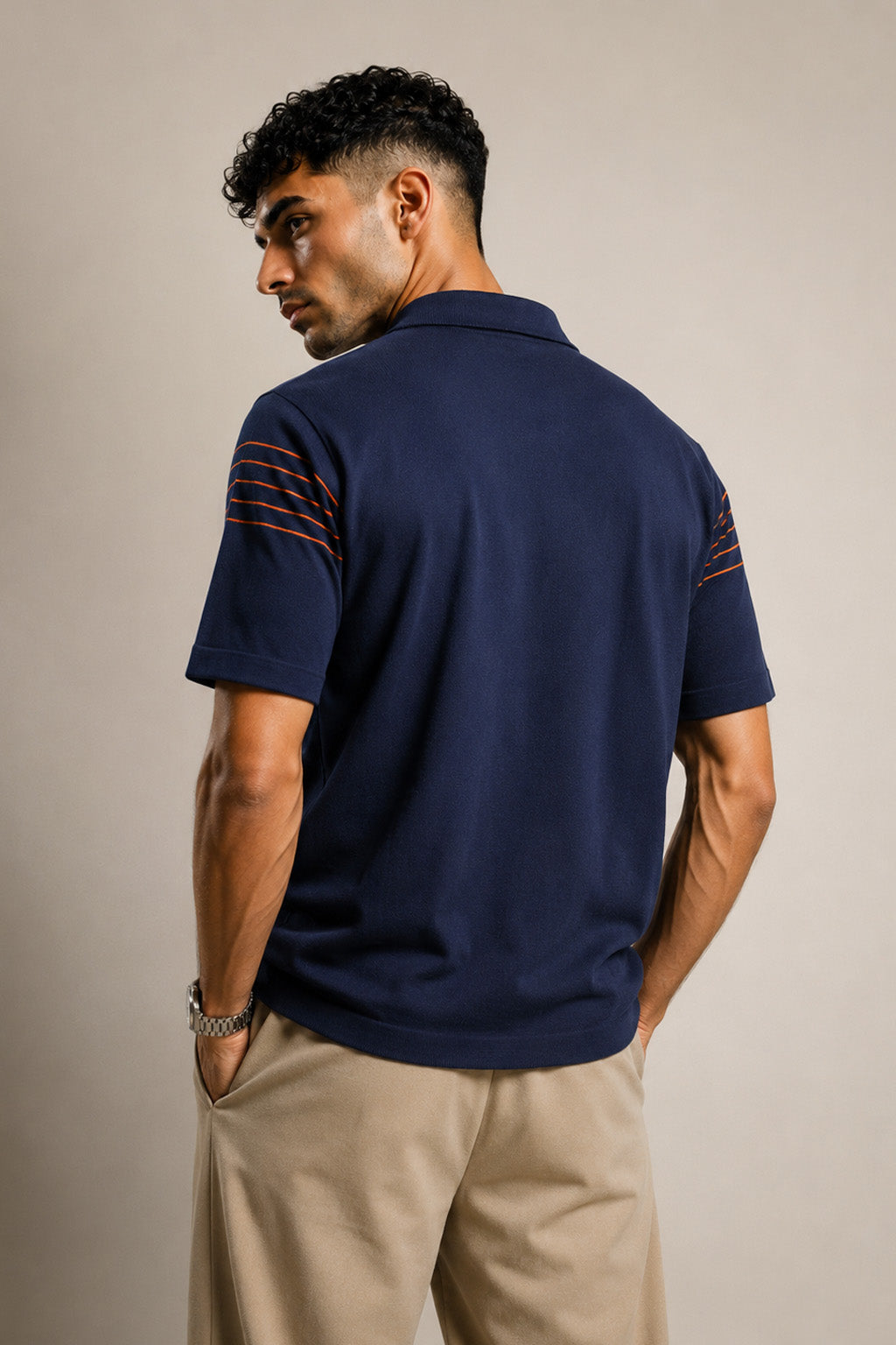 Premium Navy Blue Polo T Shirt for Men | Classic Old Money Cotton Polo