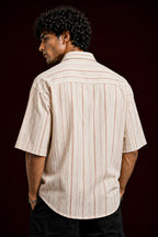 Premium Striped Cotton Linen Half Sleeve Shirt for Men | Casual Linen Shirt