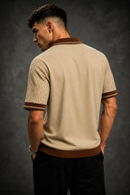 Premium Beige Polo T Shirt for Men | Classic Old Money Cotton Polo