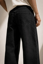 Premium Black Straight Fit Denim Jeans for Men | Carbon Black Casual Jeans