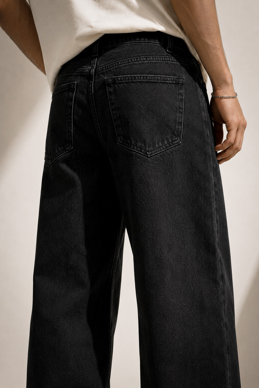 Premium Black Straight Fit Denim Jeans for Men | Carbon Black Casual Jeans