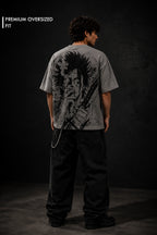 Black Clover Premium Oversized T Shirt for Men | 240 GSM Cotton Anime Printed Tee