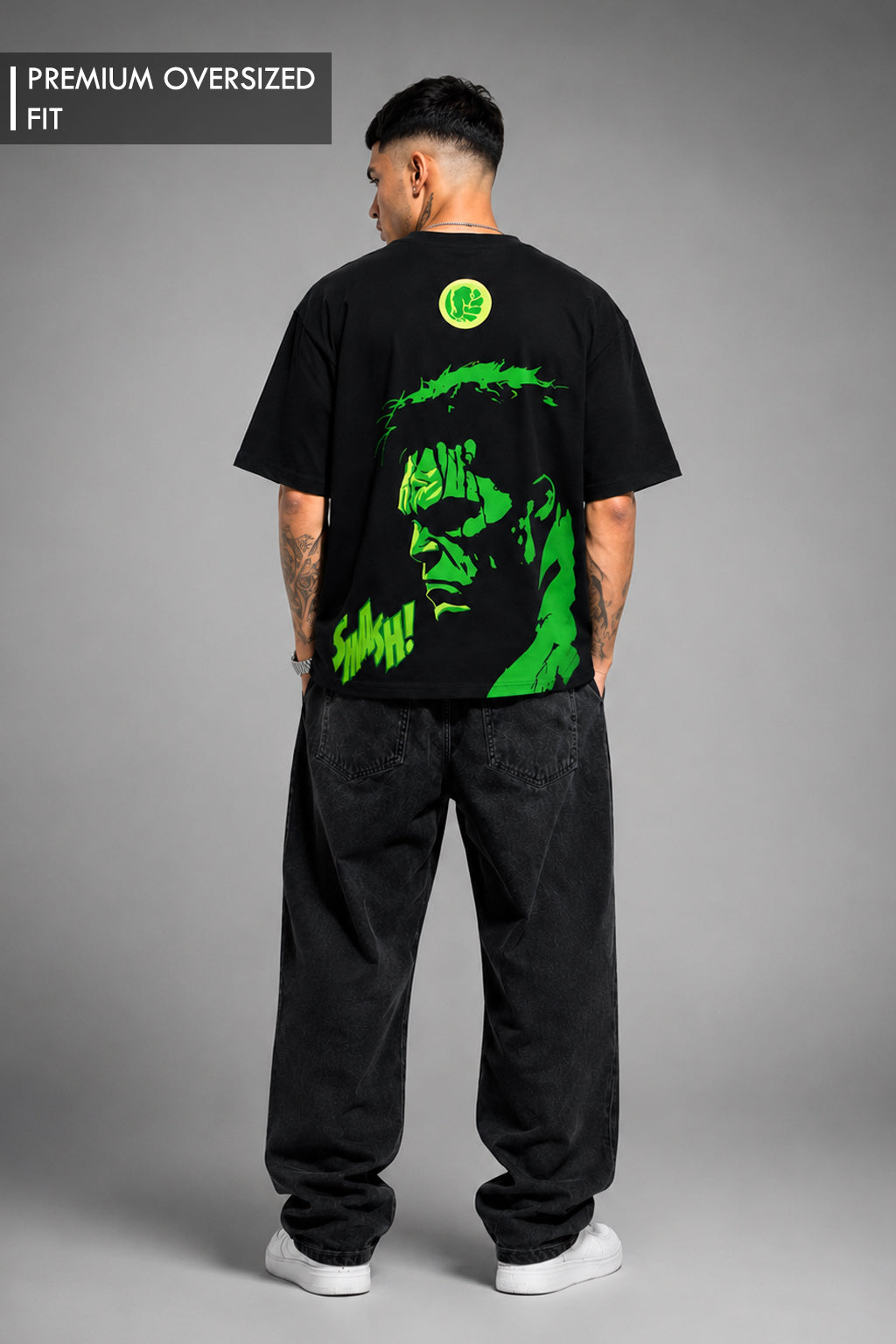 Hulk Premium 240 GSM T Shirt for Men | Marvel Superhero Cotton Graphic Tee
