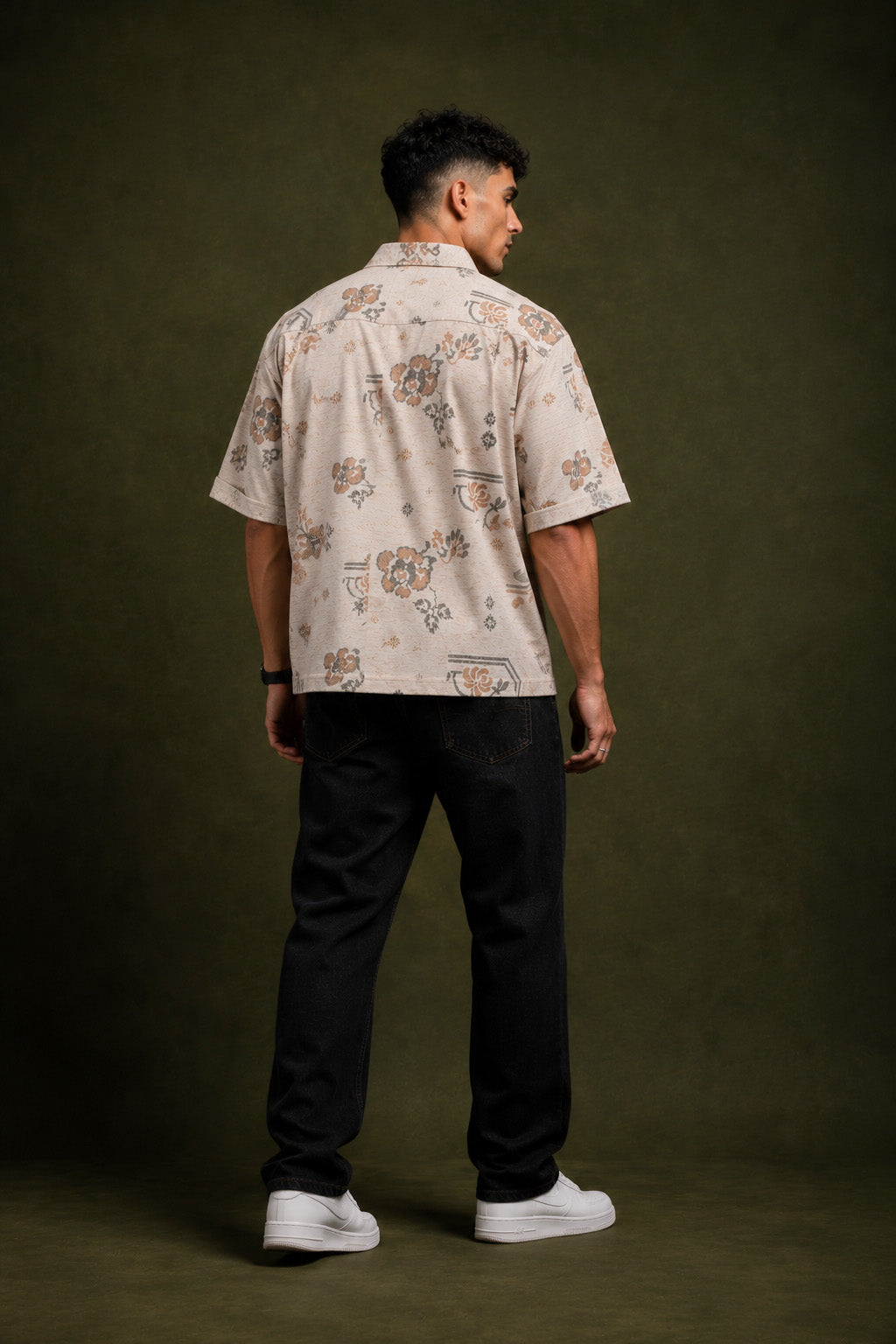 Premium Floral Printed Cotton Linen Half Sleeve Shirt for Men | Casual Summer Shirt