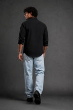 Premium Black Plain Cotton Shirt for Men | Full Sleeve Formal, Office & Party Wear Shirt
