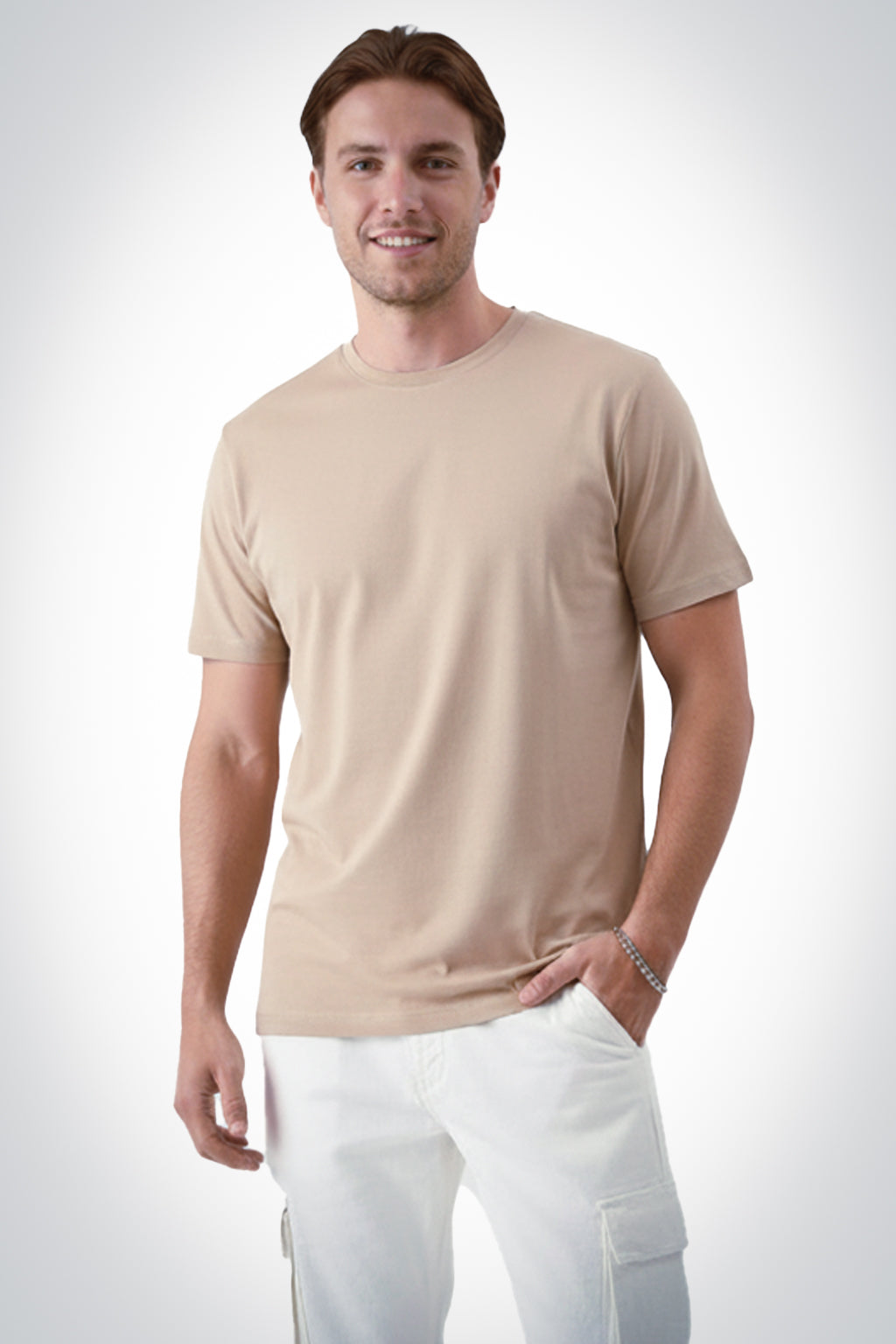Neutral Beige Regular Fit T-Shirt | Everyday Soft Cotton Essential