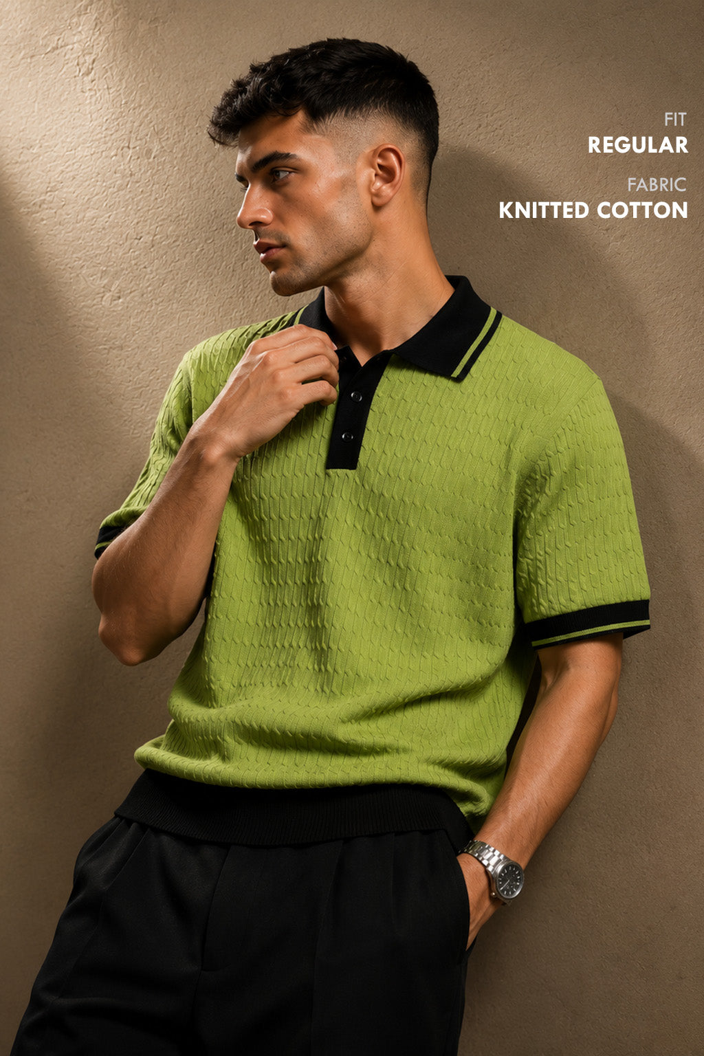Premium Green Polo T Shirt for Men | Old Money Cotton Polo T Shirt