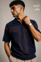 Premium Navy Blue Polo T Shirt for Men | Classic Old Money Cotton Polo