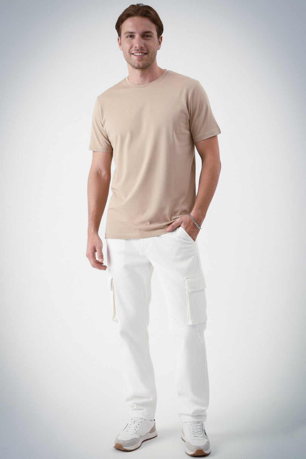 Neutral Beige Regular Fit T-Shirt | Everyday Soft Cotton Essential