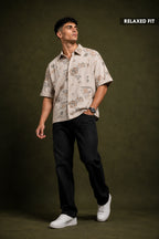 Premium Floral Printed Cotton Linen Half Sleeve Shirt for Men | Casual Summer Shirt
