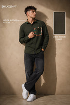 Premium Green Cotton Shirt for Men | Full Sleeve Casual & Party Wear Shirt