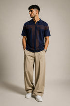 Premium Navy Blue Polo T Shirt for Men | Classic Old Money Cotton Polo
