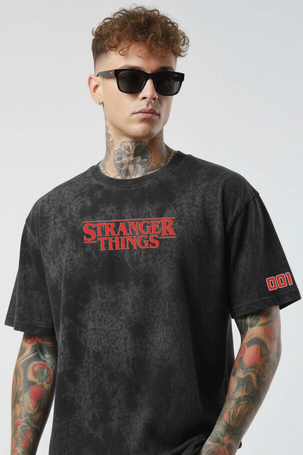 Stranger Things Acid Wash Oversized T Shirt for Men & Women