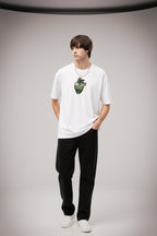 Oversized beach graphic printed t-shirt for men and women with round neck casual fit, styled as summer and Goa vacation outfit