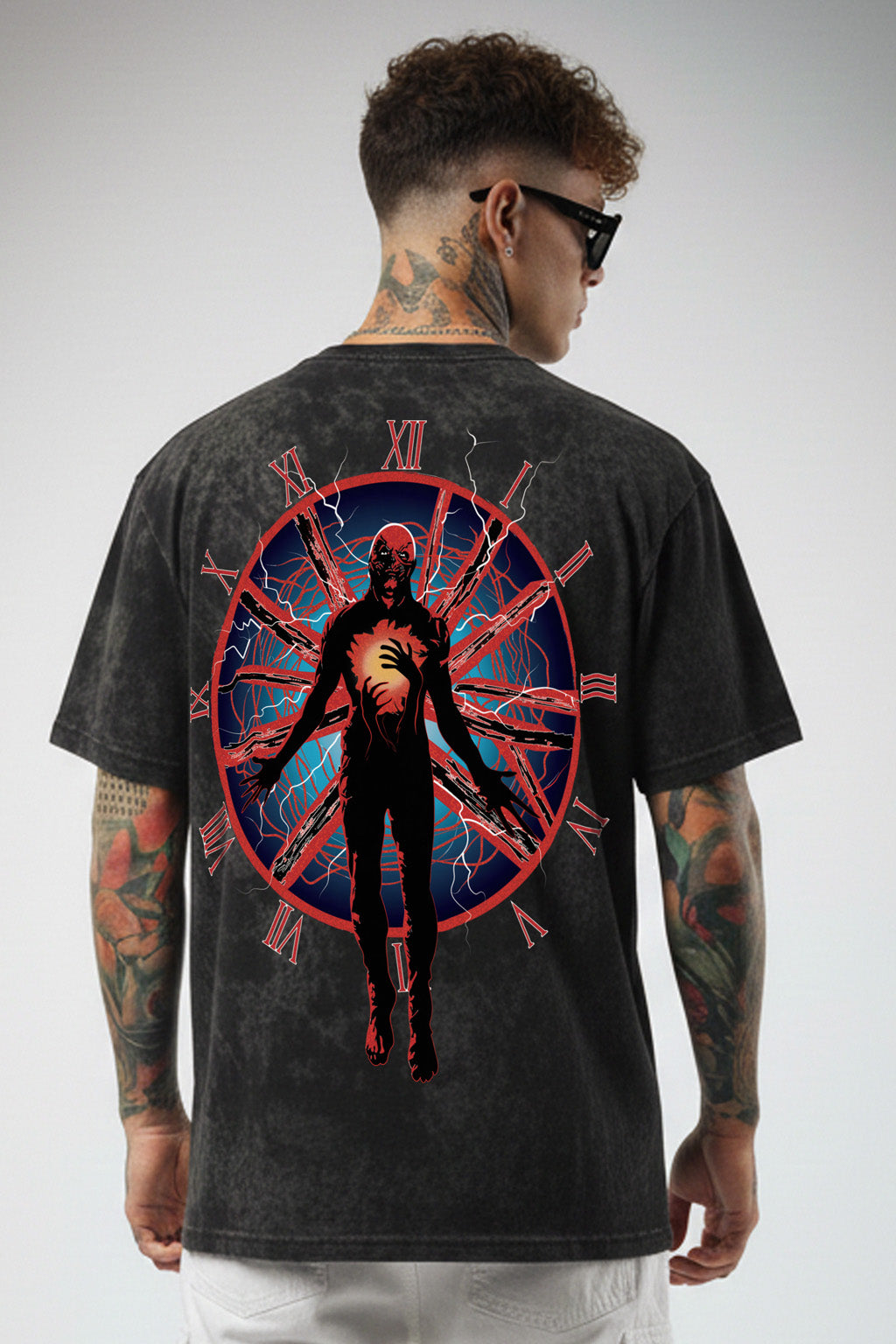 Stranger Things Acid Wash Oversized T Shirt for Men & Women