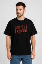 Oversized cotton t-shirt with bold Let's Cook typography front print inspired by Breaking Bad