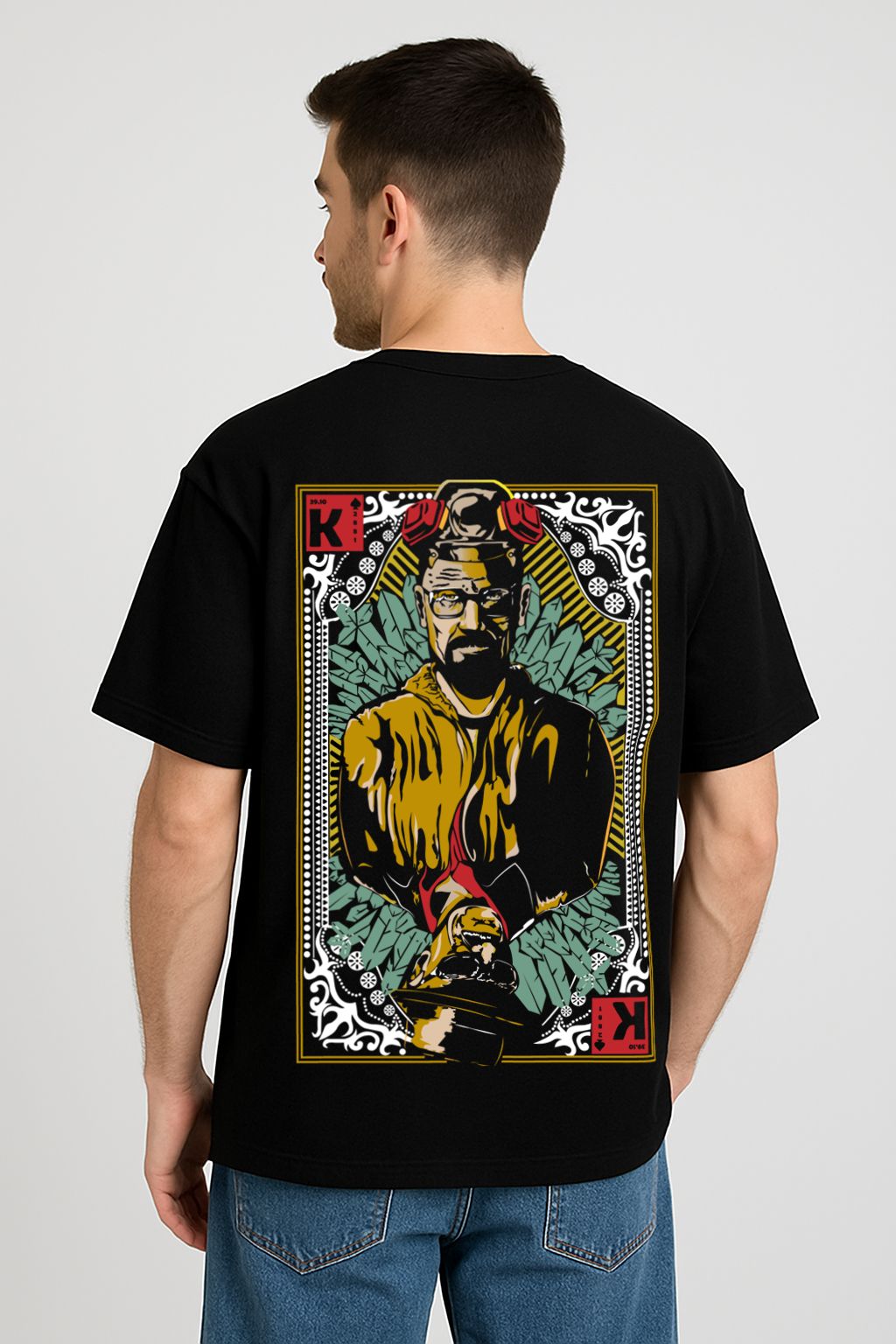 Premium oversized cotton t-shirt with Walter White Breaking Bad graphic back print