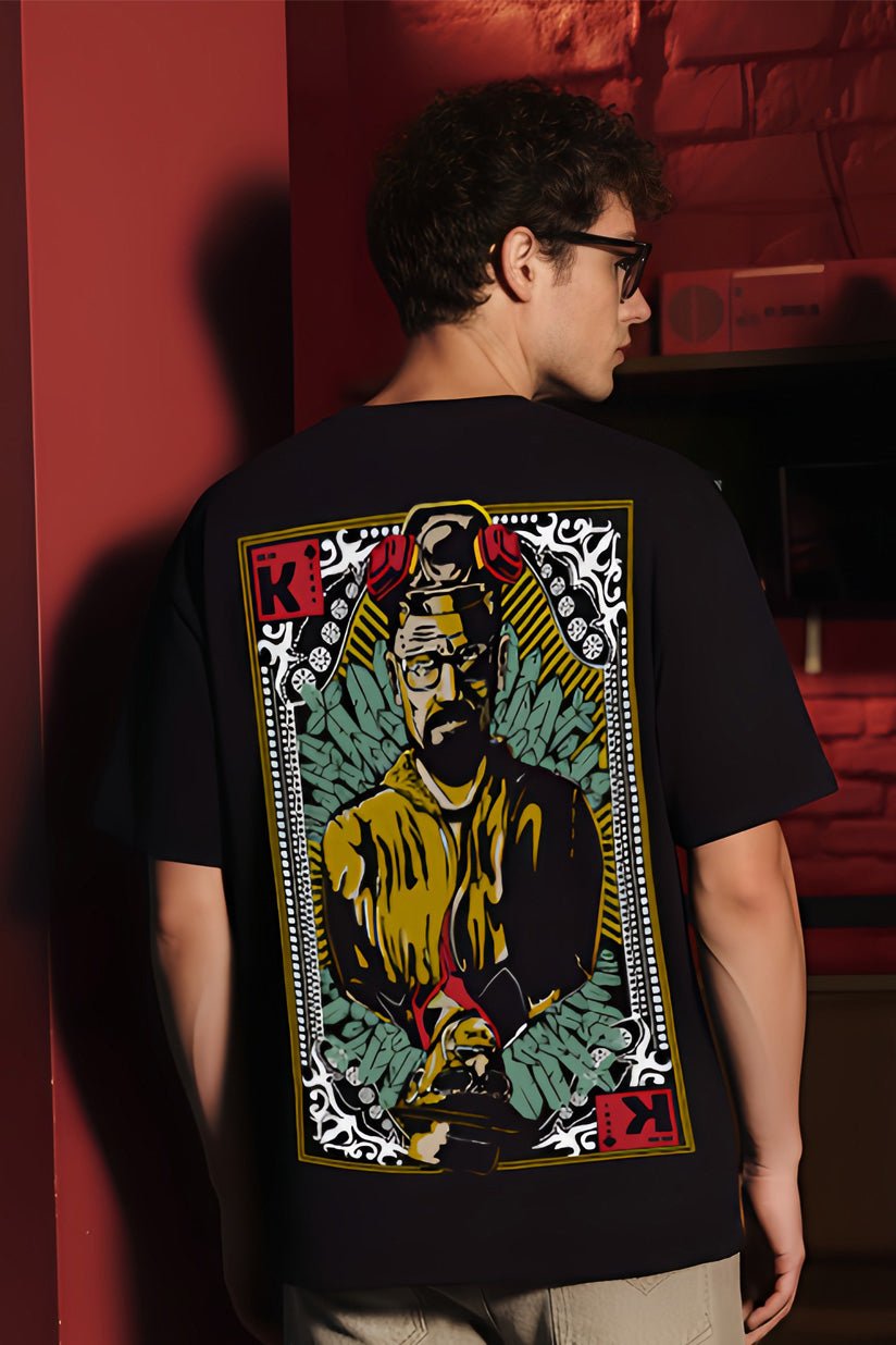Premium oversized cotton t-shirt with Walter White Breaking Bad graphic back print
